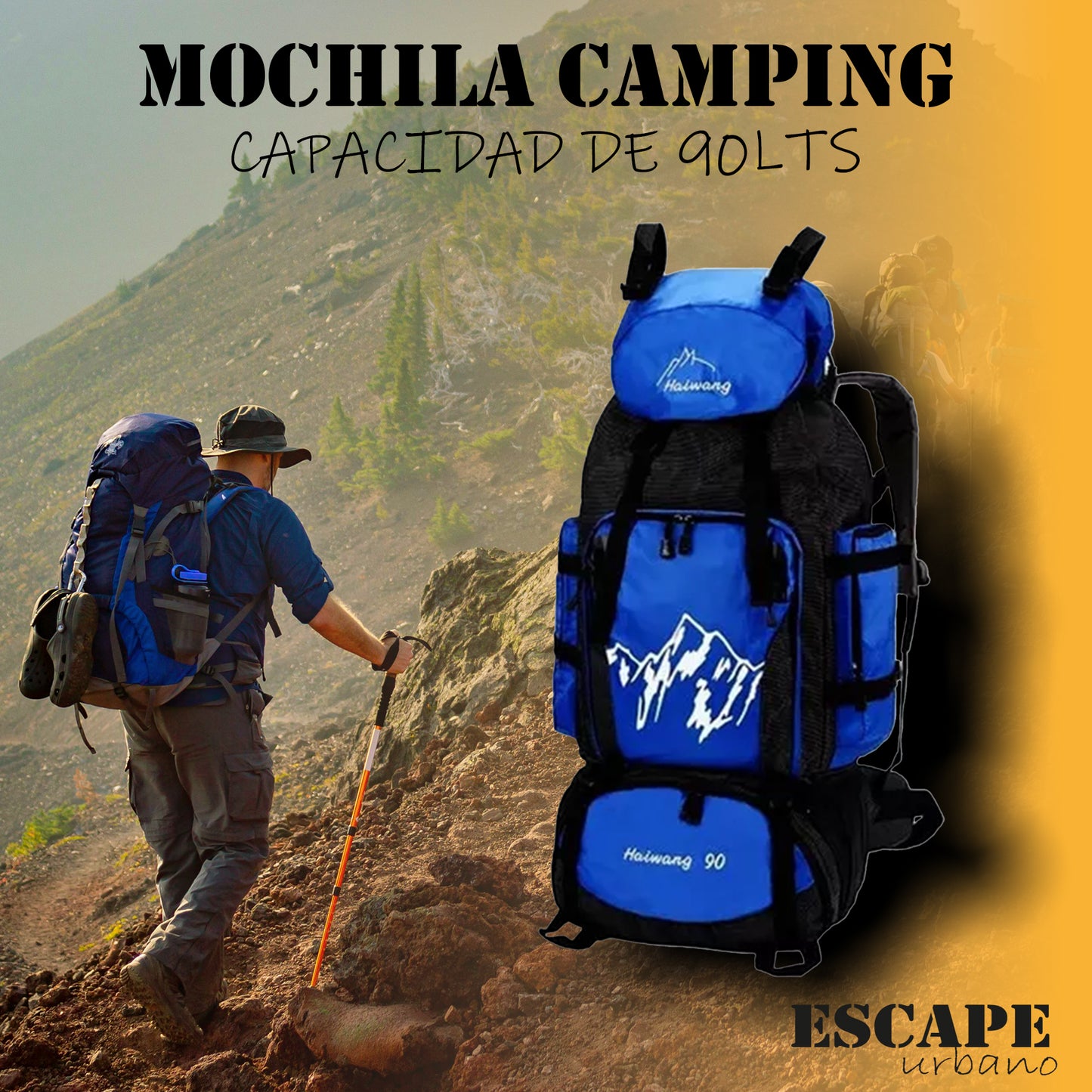 Mochila Impermeable 90 Lts Camping Viaje