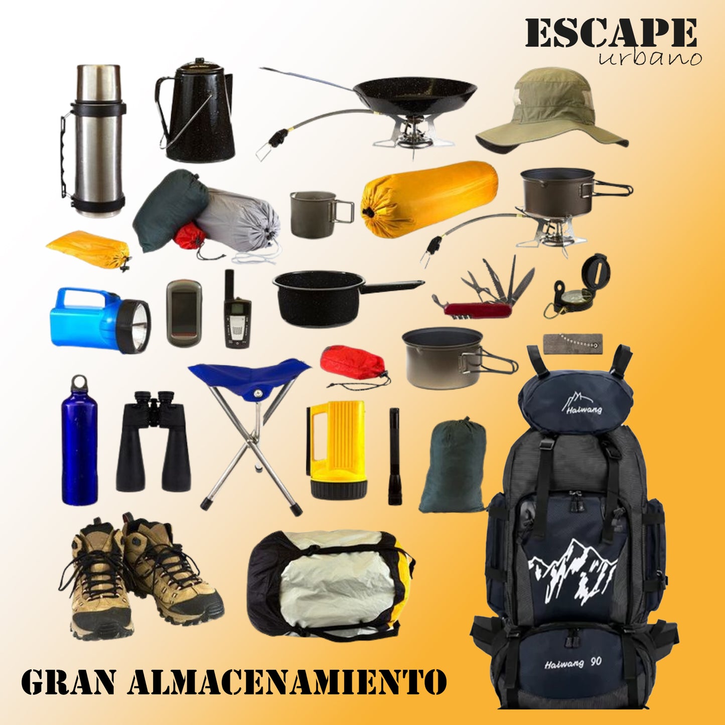 Mochila Impermeable 90 Lts Camping Viaje